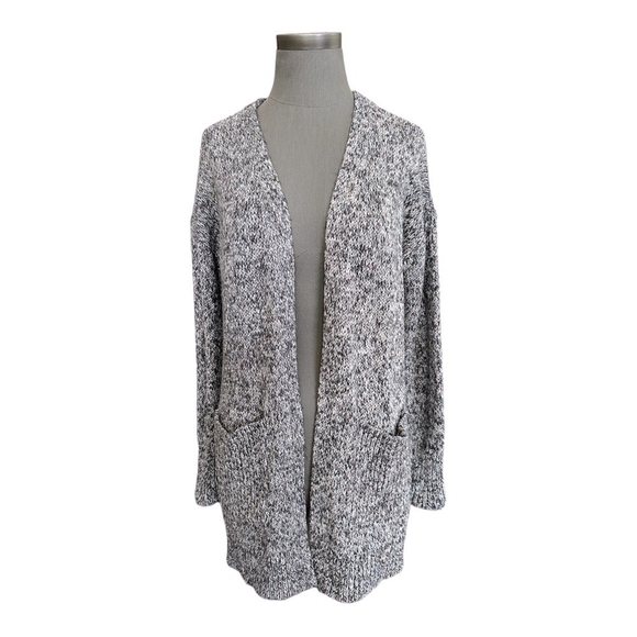 Women’s Cardigan Blue Grey Cardigan Knit Open Front Cardigan Sweater Top - Picture 2 of 4